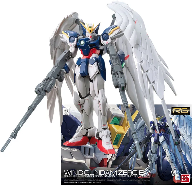 

Bandai Anime Peripheral Gundam Assembled Model RG 17 1/144 WING Gundam Zero Ew Angel Assembly KIT Action Toy Figures Gift