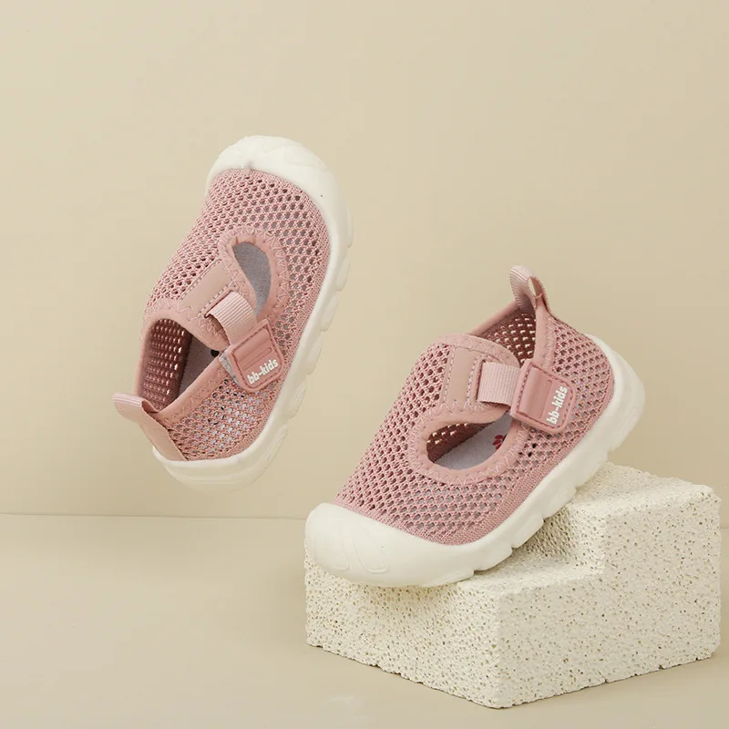 Baby Boys First Walker Shoes Hook & Loop Mesh Soft Breatheable 2023 Kids Summer New Soft Classic Girls Sport Shoes Kindergarten