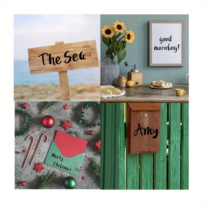 Alphabet and Number Stickers Set – 72pcs/sheet Self-Adhesive Vinyl Lettering Decals for Signs, Single Use  Home Decoration