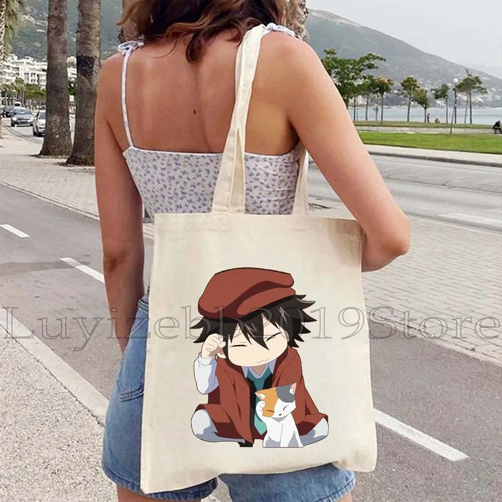 Japan Anime Bungou Stray Dogs Canvas Shoulder Tote Bag Chuuya Nakahara Osamu Dazai Cute Handbags Casual Shopping Girls Handbag