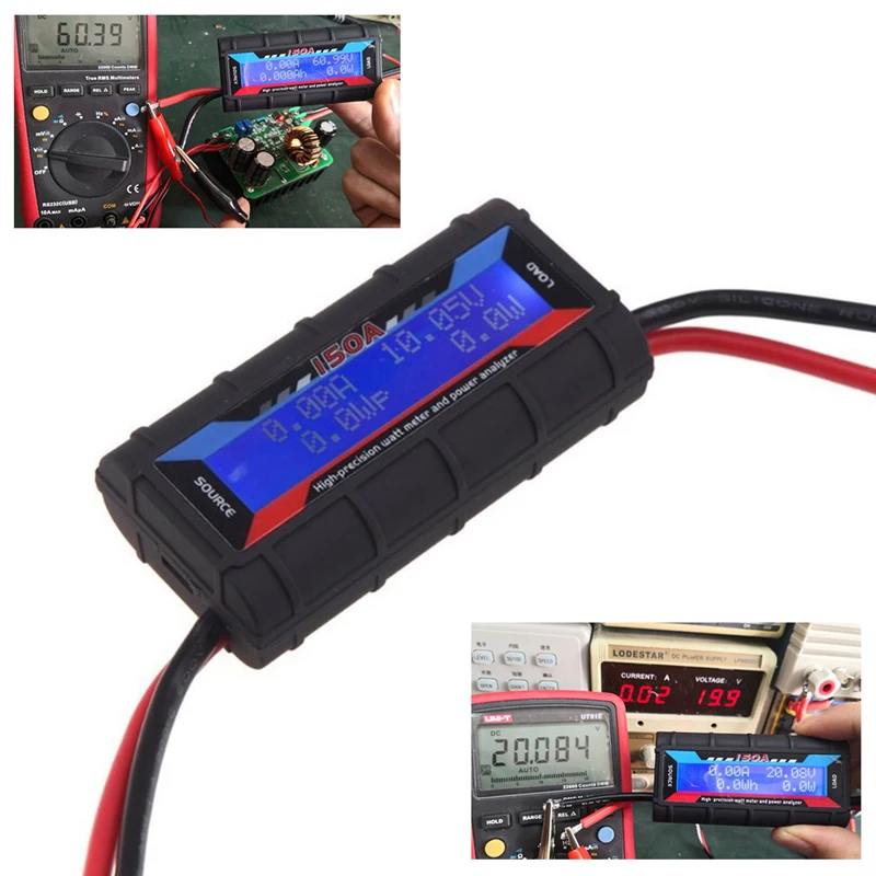 Power Meter 1PC Metal FT08 RC 150A High Precision Watt Meter Power Analyzer Backlight LCD Wattmeter