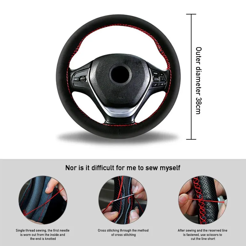 38cm Diameter Steering Wheel Cover Car For Most Cars High Quality Lenkradabdeckung  Universal Sandwich 15 Steering Wheel Covers - AliExpress