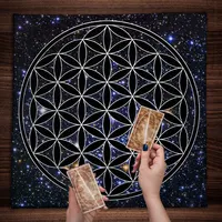 Mandala Flower Of Life Tarot Tablecloth Altar Cloth Pagan Witchcraft Divination Oracle Card Pads Galaxy Tarot 1