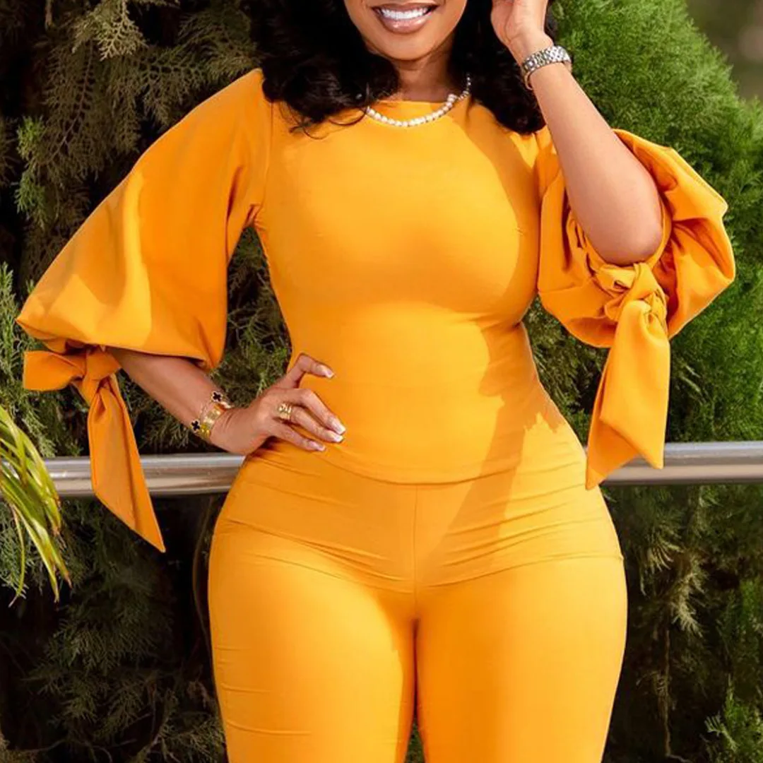 

African Clothes for Women African Women Shirts 2023 Summer Elegant African Women 3/4 Sleeve Polyester Solid Color Tops