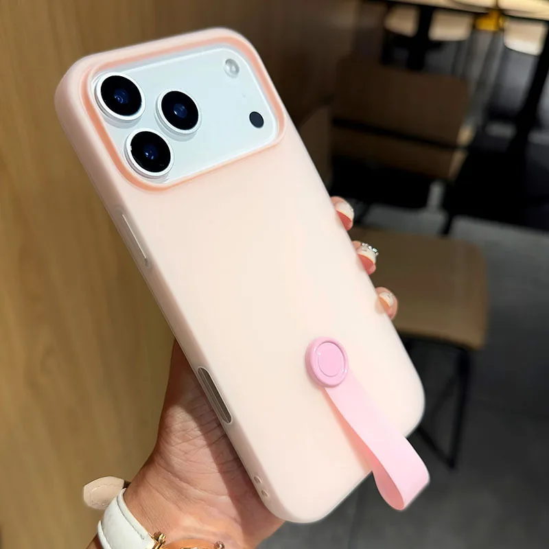 Dual-Function Jelly Phone Case with Wrist Strap Lanyard