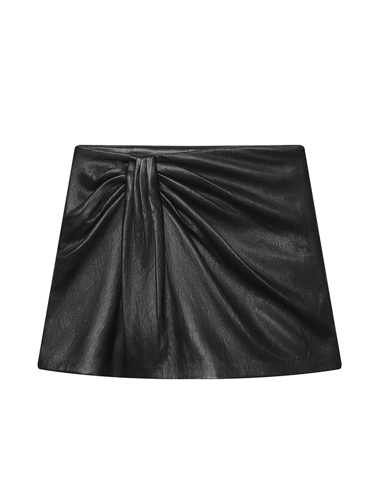 Winter New Women Faux Leather Shorts Fashion High Waist Vintage Zipper Mini Shorts Streetwear Female Solid Casual PU Shorts