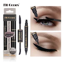 2 in1 Stamp Liquid Eyeliner and Black Mascara Set Water Proof Double-ended Eye Corner Wing Seal Liner Pen Makeup Women Cosmetics 1