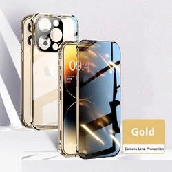 Privacy Screen Protector with Lens Guard and Magnetic Case - iPhone 16 Pro (Gold)