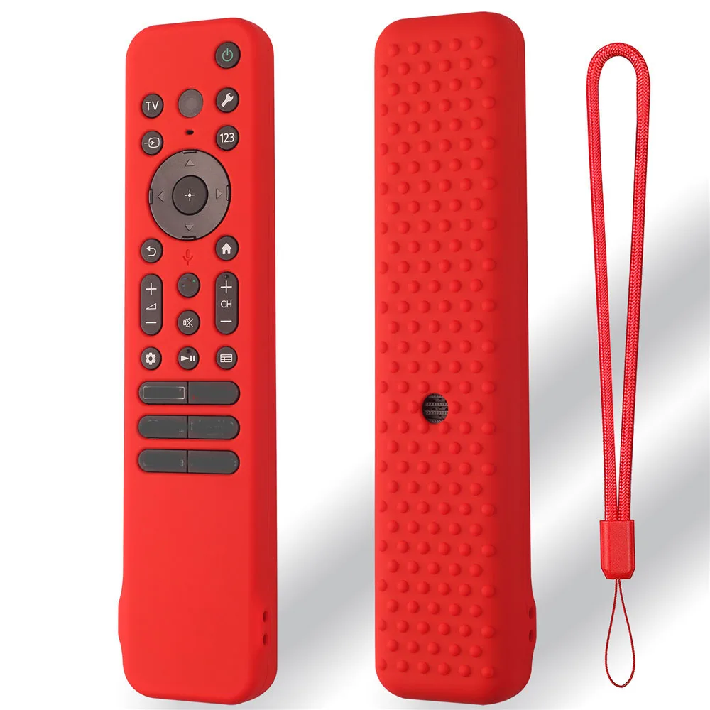 Silicone Case for Sony RMF-TX810U/RMF-TX811U/RMF-TX910U Remote Control Protective Cover Shockproof Anti-Slip Sleeve Lanyard