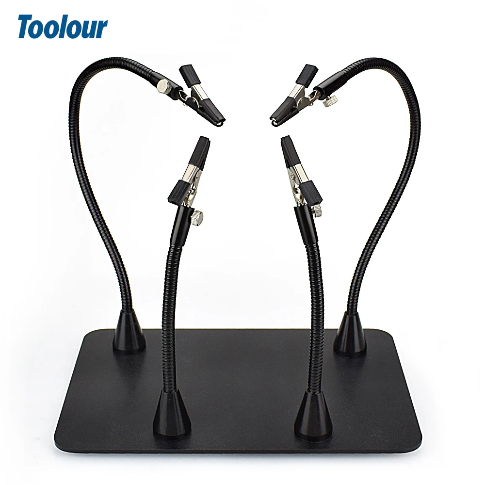 

Toolour Helping Hands Third Hand Soldering Station for PCB Holder 4 Flexible Magnetic Arms with 3X LED Magnifier Welding Tool