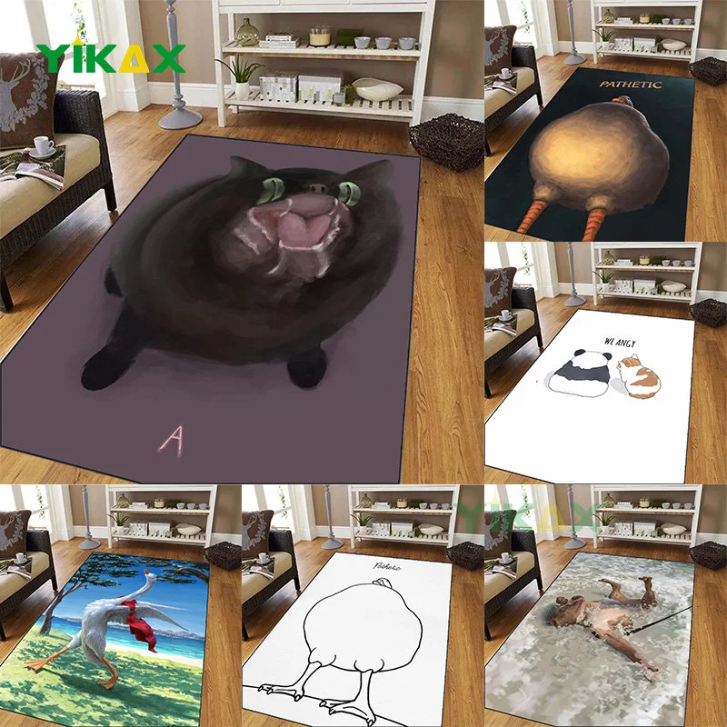 

Мультяшный коврик с изображением кота для гостиной, большой декоративный коврик для спальни, ванной, кухни, напольный коврик, домашний ковр...