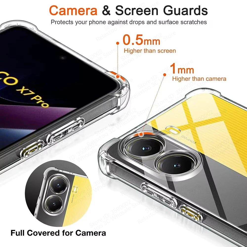 Enhanced Shockproof Clear Phone Case - Soft Silicone Transparent Back Cover