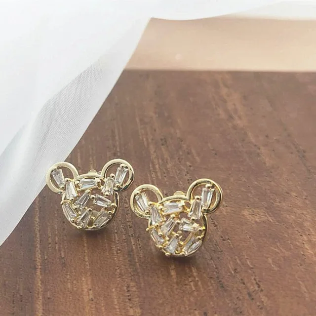 Disney Mickey Minnie Mouse Earrings Stitch Jewelry Cartoon Asymmetric Heart Stud Earrings Charm Earrings Jewelry Accessories 5