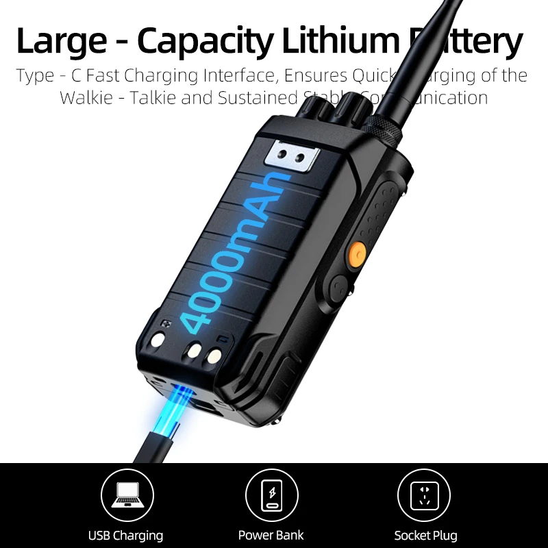 HF123D UHF VHF 듀얼 밴드 햄 라디오 AM FM NOAA CW SSB HF 단파 10W 앱 연결 3500-4000mAh 배터리