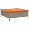 Parasol Base Cover and Coffee Table, Gray PE Rattan with Acacia Wood Top, Durable and Stylish 27.6" x 27.6" x 9.8" 3