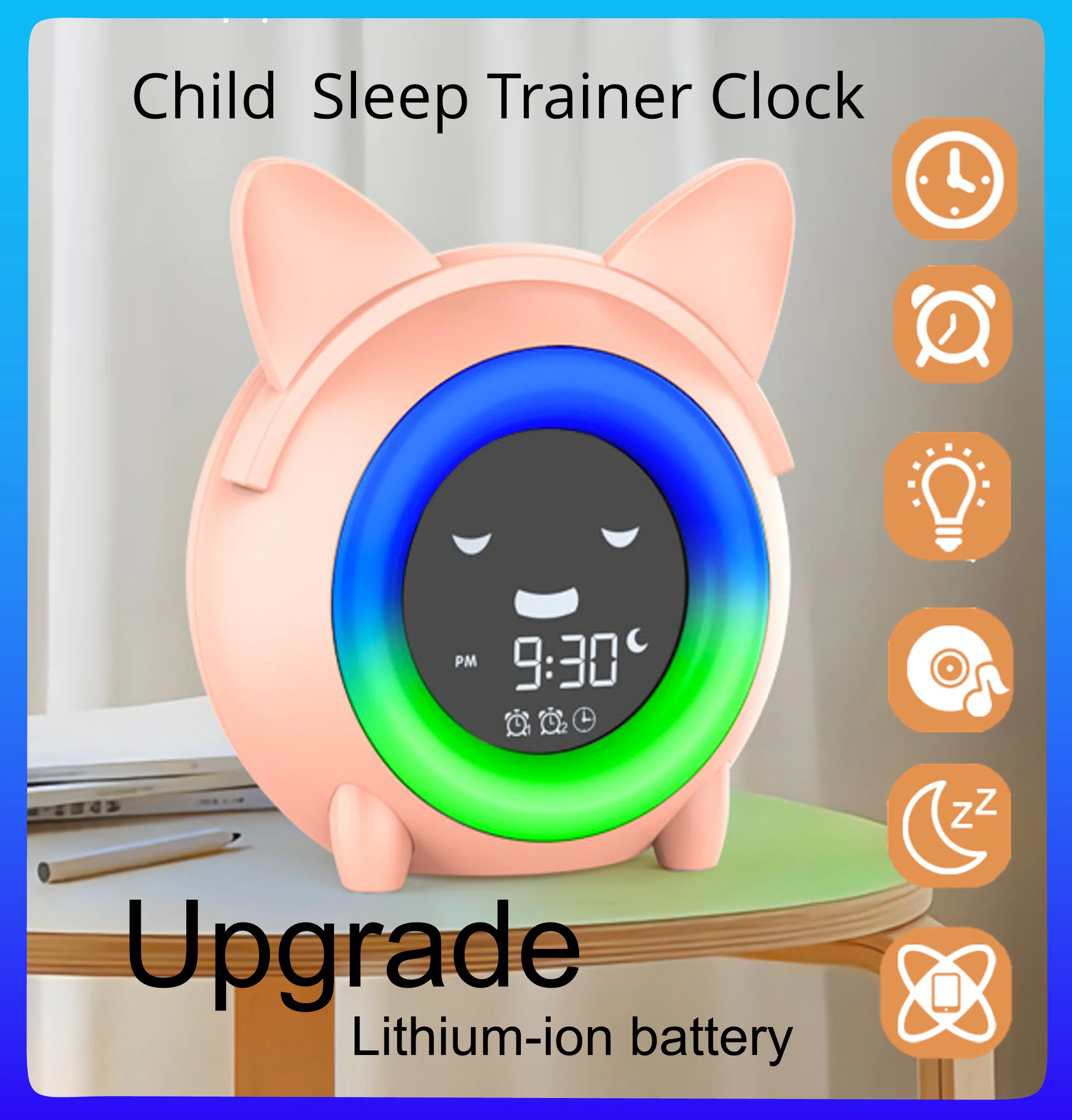 Children Alarm Clock Training Sleep Kids Sleep Trainer Alarm Clock