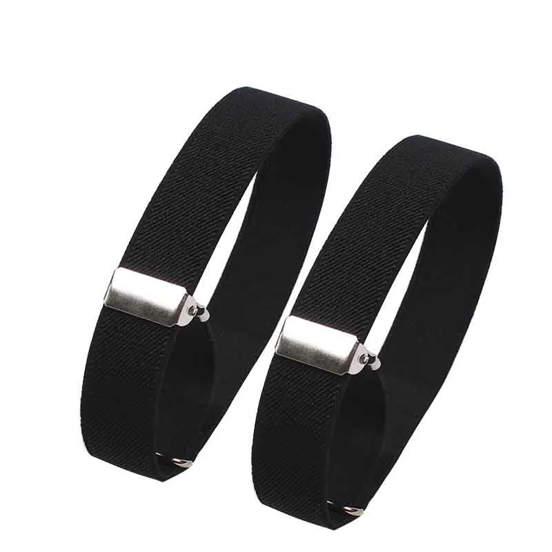 Solid Elastic Armband Unisex 2CM Shirt Sleeve Holder Women Men Adjustable Arm Cuff Band Party Wedding Clothing Accessories 1Pair shirt sleeve garter strap