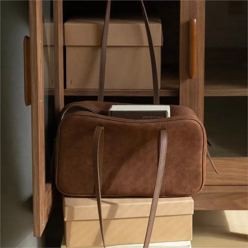 Vintage Pebbled Tote Bag Women Suede Large Capacity Pillow Underarm Bag Ladies Casual Commute Practical Minimalist Shoulder Bags