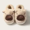 Plush Capybara Slippers Comfortable Closed Toe Slippers Non-Slip Thermal Home Slippers Fluffy Couple Slippers for Indoor Bedroom 6