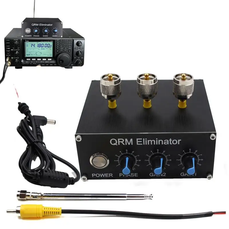 

X-Phase QRM Eliminator 1MHz-30MHz HF Bands QRM Canceller Built-in PTT Control Adjustable Signal Eliminator With Dial & Knob