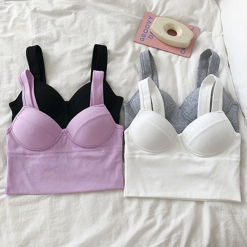 

Sexy Push Up Bra Solid Color Vest Camis for Women Corset Underwear Crop Top Tube Top Gather Fashion Ladies Lingerie бюстгальтер