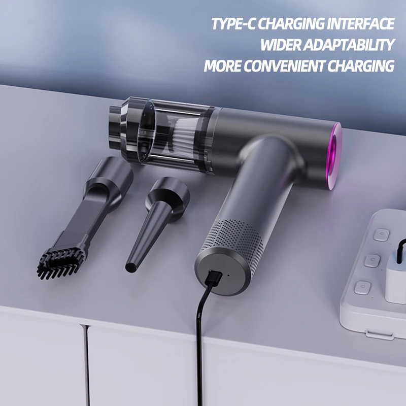 1 Set Car Mounted Vacuum Cleaner Brushless Motor Handheld High Power Dust Blower Inflation and Pumping