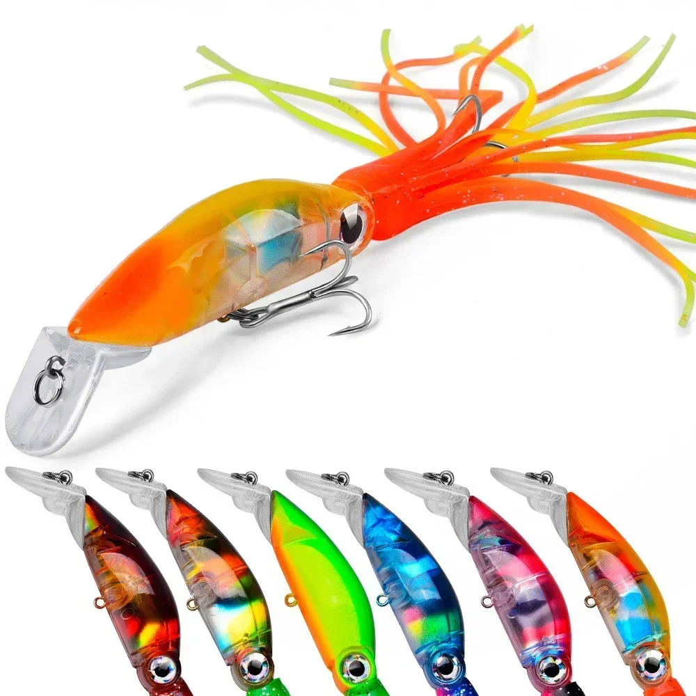 1 Pz 10Cm 18.5G Octopus Fishing Lure 6 Colori Squid Hard Bait Gancio In Acciaio Ad Alto Tenore Di Carbonio Octopus Crank Per Tonno Sea Allure Tools