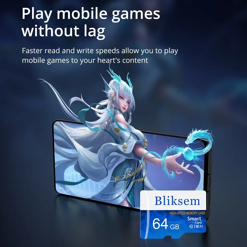 Bliksem 마이크로 SD 카드 메모리 카드, 클래스 10, 64GB, U3, 4K 고속 플래시 카드, TF 메카드, C10 A1