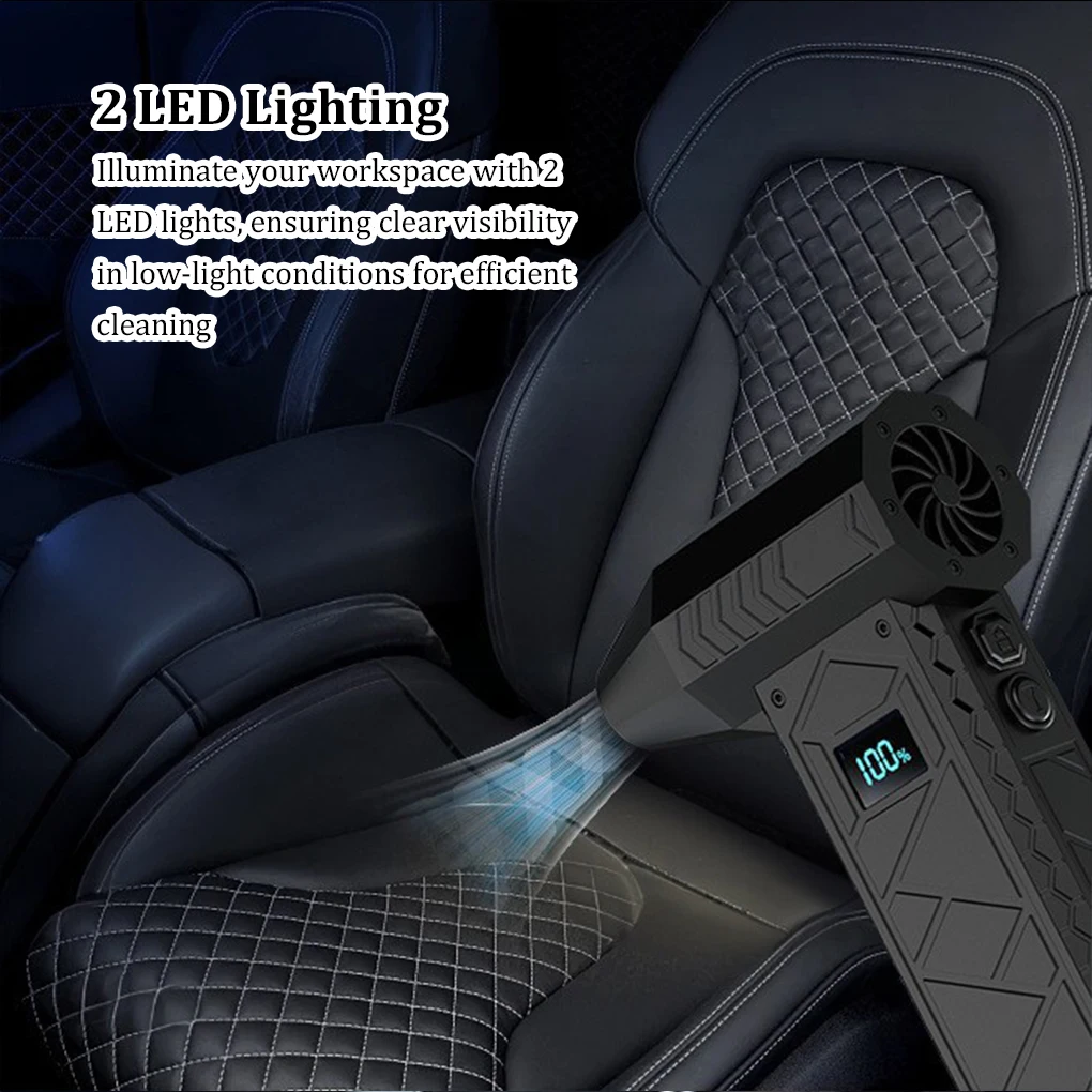 4 Gear Speed Turbo Jet Blower Dust Blowing 130000 RPM Turbo Jet Fan 2 LED Lighting Battery Level Display Powerful Air Blower