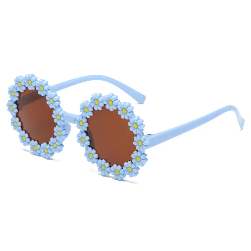 Round Vintage Kids Sunglasses Girls/Boys VintageEyewear Luxury Brand Kids Sunglasses Cute CuteLittle Flower Daisy