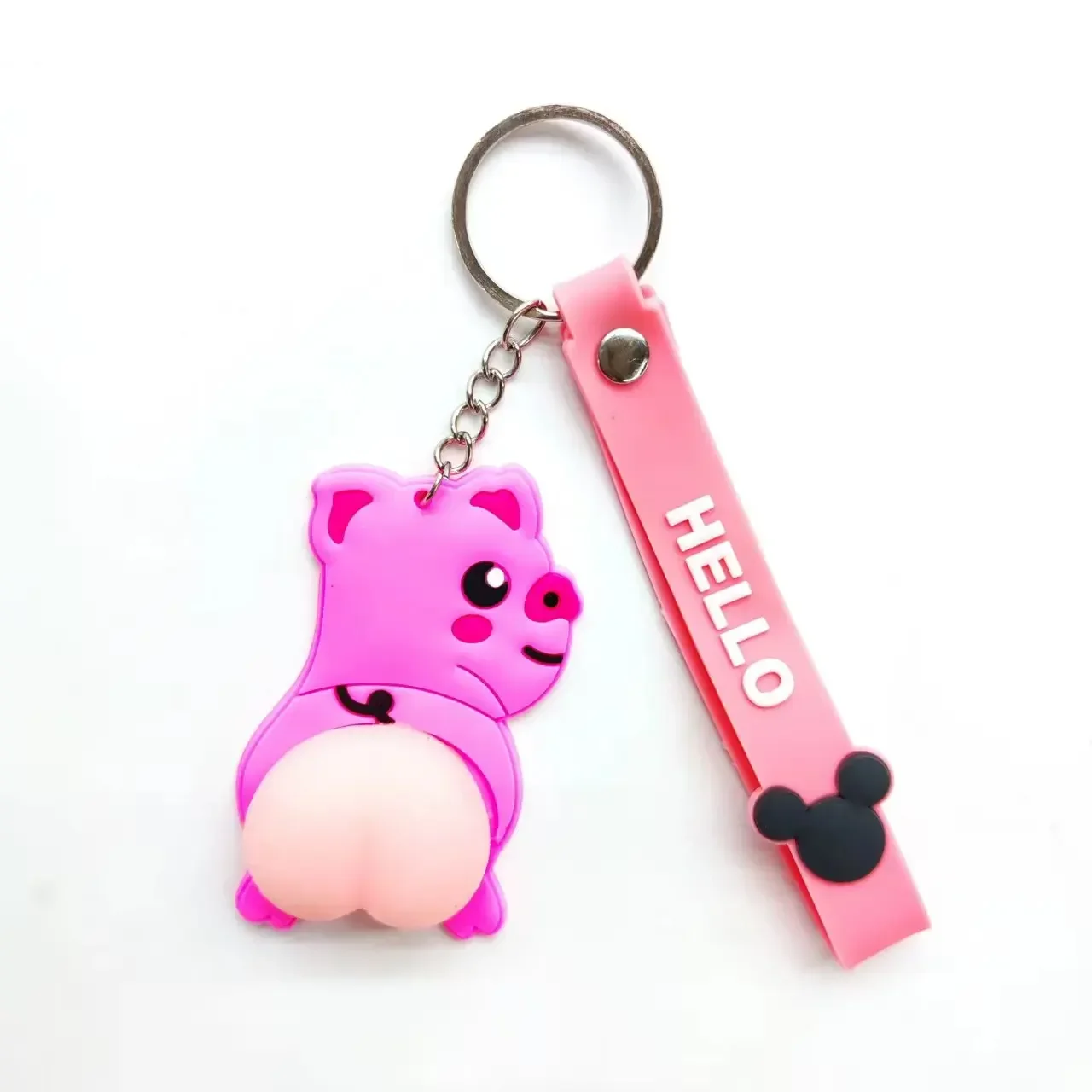 Pop Squeeze Butt Keychains Cartoon Decompression Fidget Toy Corgi Dogs Soft Butts Silicone Vent Toys Adults Stress Relief plush keychain key chain bunny keychain balloon dog keychain