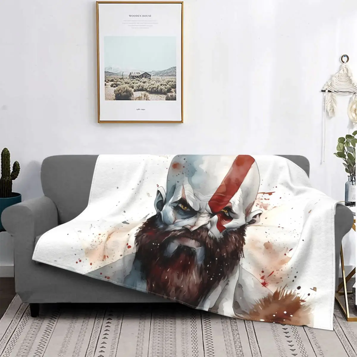 God Of War Ragnarok Coperta Da Gioco Fleece Flanella Summer Plaid God Of War, Ragnarok Kratos Coperte Da Tiro Per Copriletto Da Ufficio