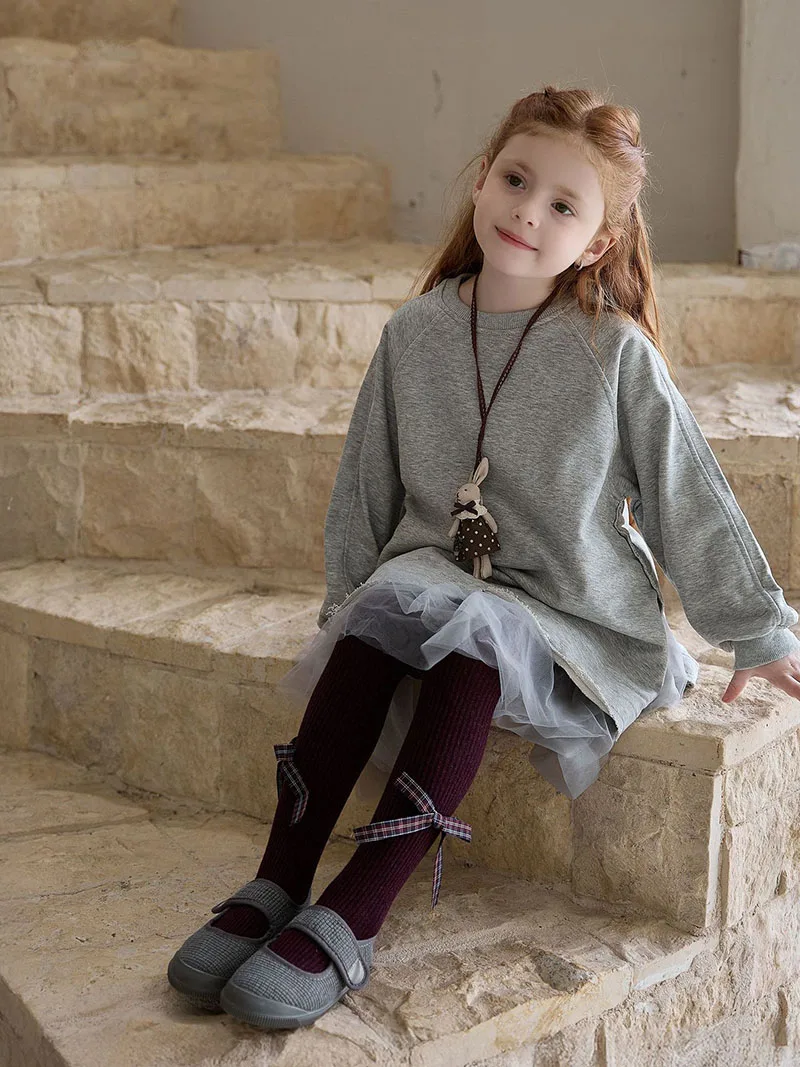 Autumn Kids Pantyhose Cute Solid Color Tights Girls High Waisted Pants