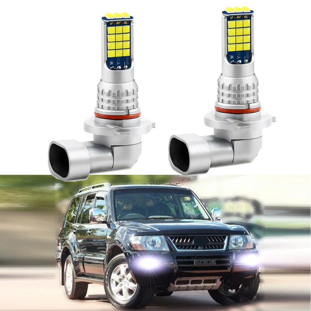 LED Fog Lamp Bulbs 2Pcs For Mitsubishi Pajero 3 V60 2000-2007 Accessories White Yellow Fog Lamp