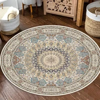 Persian Retro Round Carpet Decoration Home European Style Rug Bedroom Bedside Washable Rug Bathroom Non-slip Entrance Door Mat 1