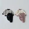 2025 Autumn New Baby Long Sleeve Clothes Set Boys Girls Letter Print Swearshirt + Pants 2pcs Suit Toddler Cotton Casual Outfits 1
