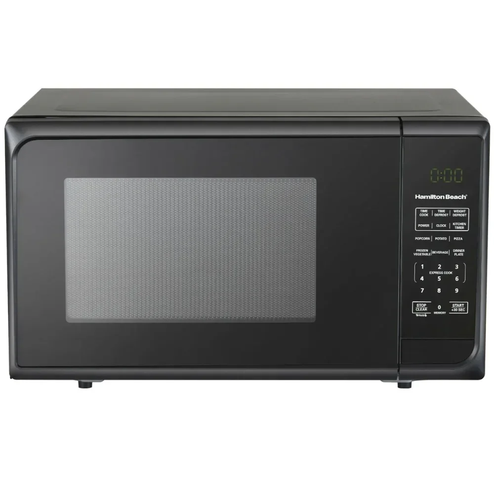 0.9 cubic foot matte black microwave oven with 6 quick setting menu options, easy to read LED display, and child safety lock 4