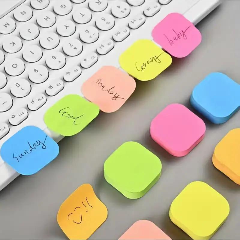 600 foglietti adesivi colorati – rotondi e quadrati, anti-arricciamento, per ufficio, scuola, quaderni, appunti - immagine 6