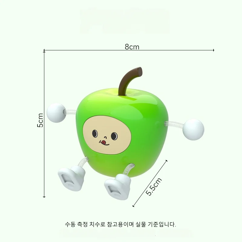 자동차 대시보드 사과 인형, 흔들리는 춤추는 피규어, 행운과 평안 장식품