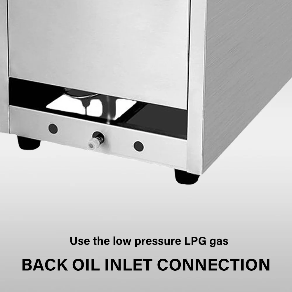 OT71 Commercial LPG 6L/6+6L Gas Deep Fryer with Fry Basket Stainless Steel Countertop for French Fries Fried Potato Chicken 5