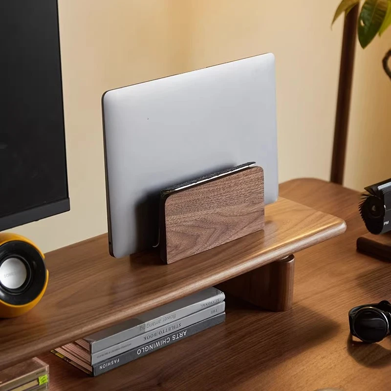 노트북 스탠드 단단한 나무 재질의 Macbook 게임용 노트북에 적용 가능 수직 방열 스탠드 솔리드 데스크탑 정리함 우아함