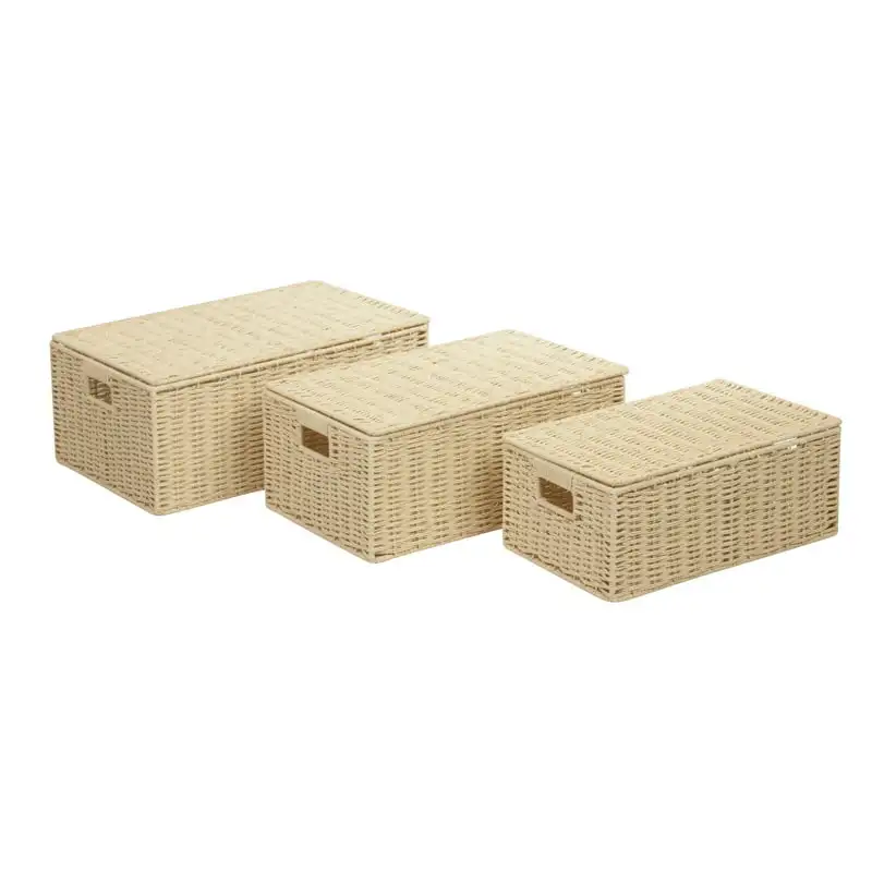 

Can Do 3-Piece Paper Rope Cord Basket Set, Natural, Beige