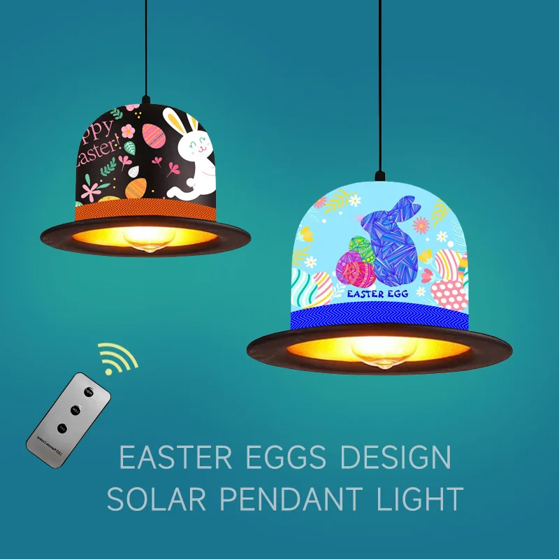 

Sensor Solar Pendant Lights Waterproof Shed Lights Indoor Outdoor Use, Remote Control Lights for Patio Coop Easter Home Decor