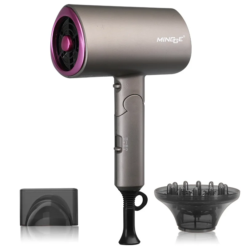 Popular Foldable Hair Dryer 1800W Blue Light Negative Ion Super Silent US/EU/UK/Plug 110V/220V Home Barber Recommended 5