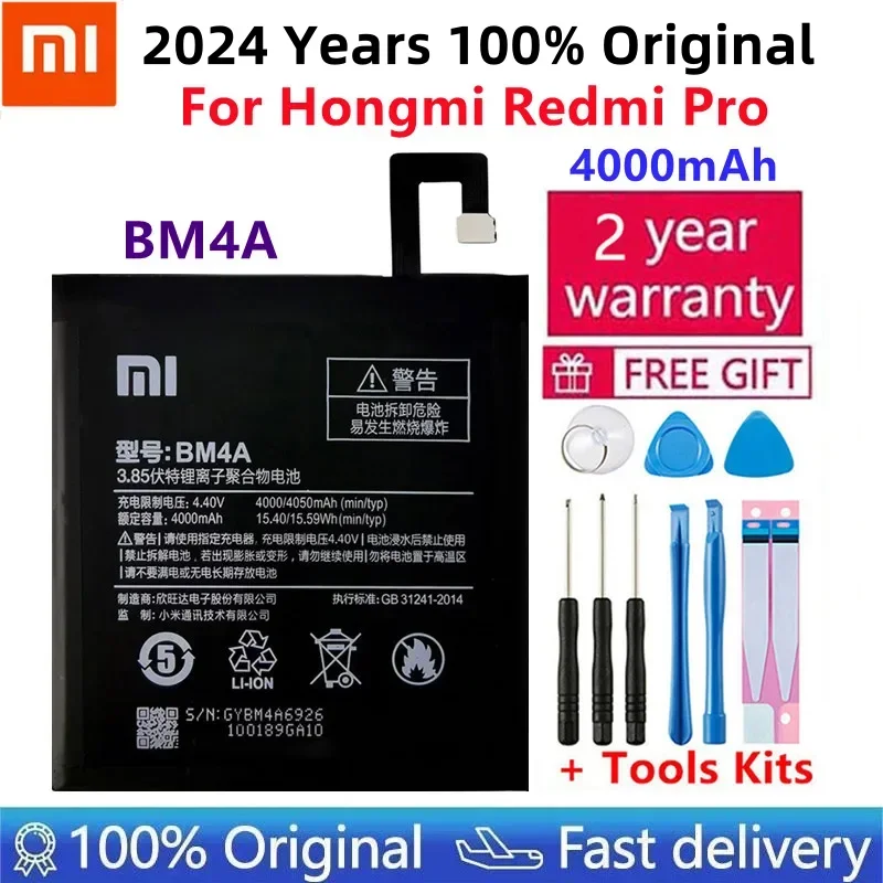 

100% Original Backup New BM4A Battery 4000 mAh For Xiaomi Hongmi Pro Battery In Stock With Tracking Number