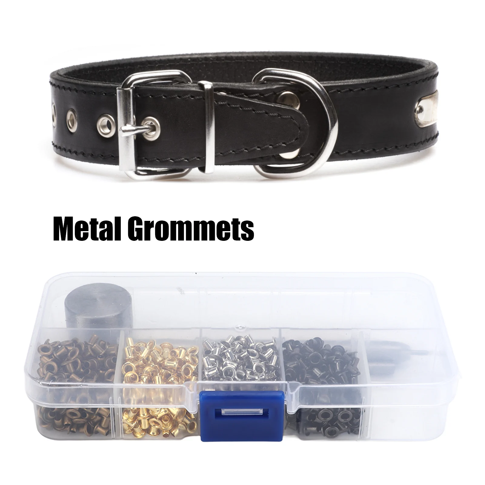 Grommets 2mm Plated Copper Metal Grommet Kit Shoelaces Belts Eye Buckles With Plastic Storage Box