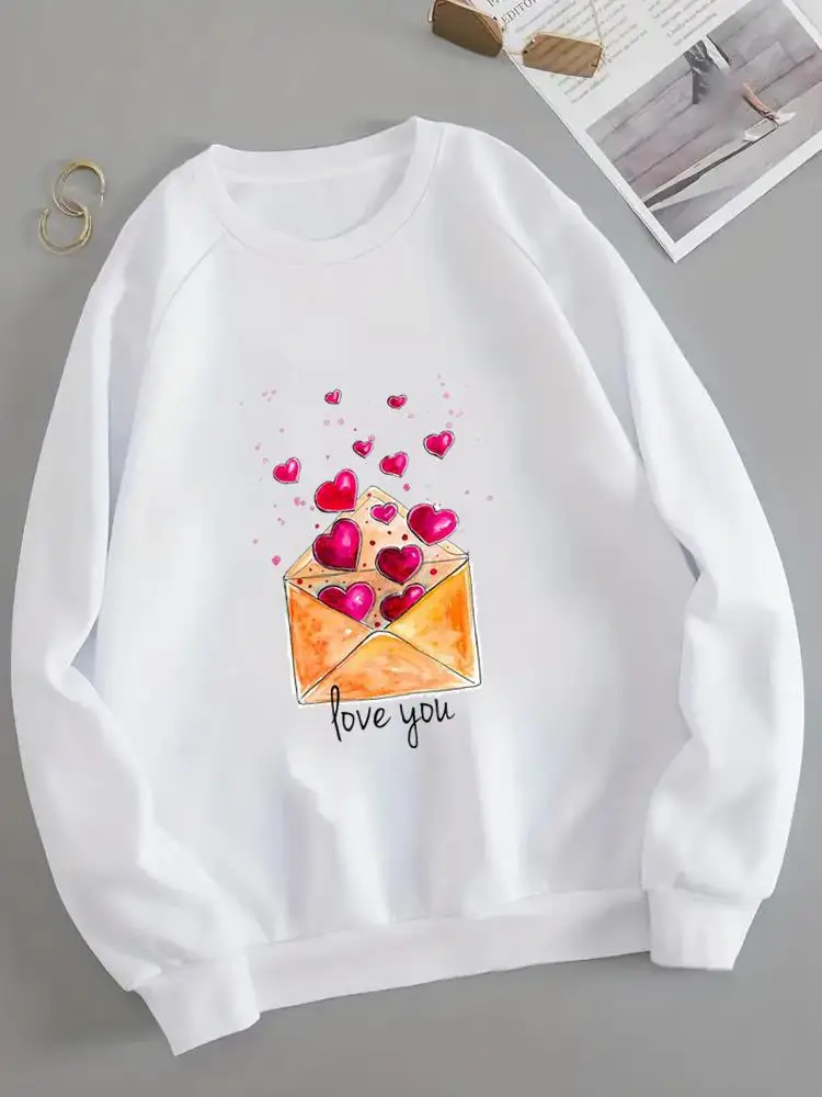 

Valentine Trend Cute Clothing Print Women Fashion O-neck Pullover Clothes Autumn Winter Spring Graphic Fleece Sweatshirts