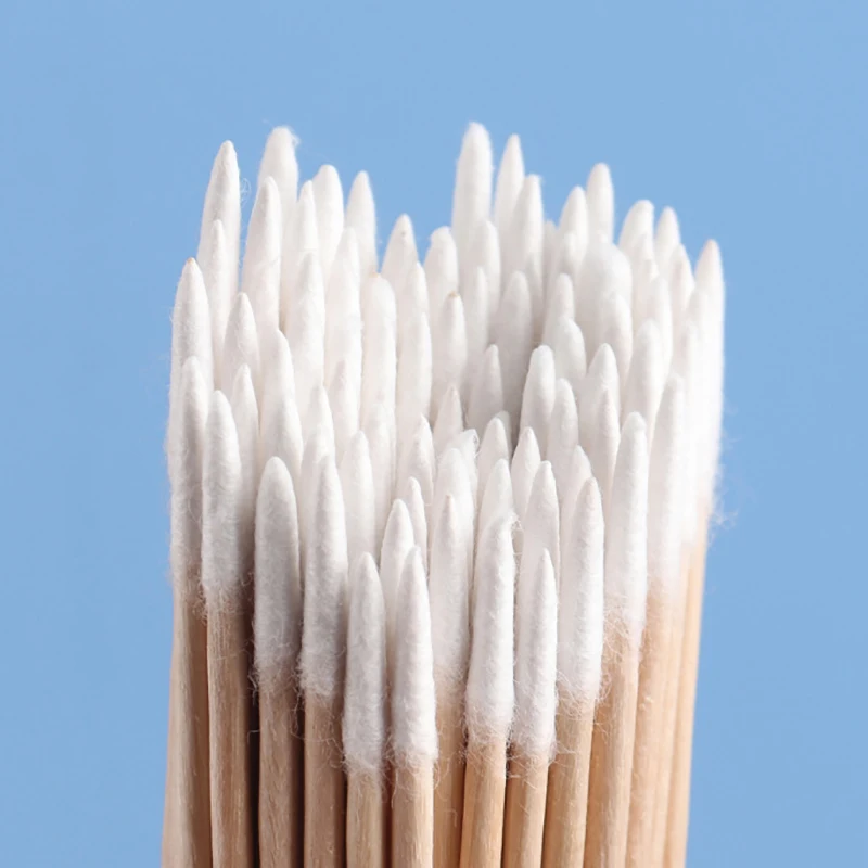 100Pcs Nails Wood Swab Clean Sticks Bud Tip Wooden Cotton Head Manicure Detail Corrector Nail Polish Remover Art Tool