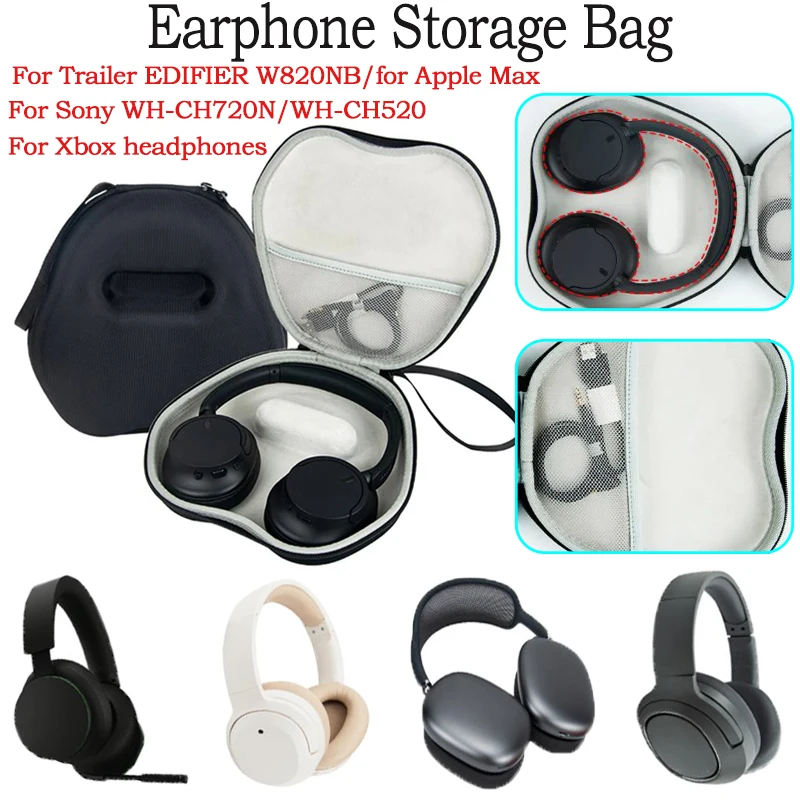 Funda protectora de viaje para auriculares SONY WH-CH720N/WH-CH520, estuche  rígido de transporte de EVA, bolsa de almacenamiento de alta calidad