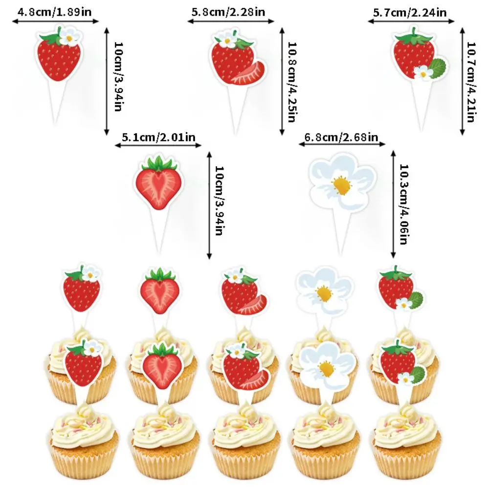 Description Picture 5 of itemCreative Birthday Party Supplies Kawaii Paper Banners Strawberry Hanging Banners Fruit Picks Strawberry Theme